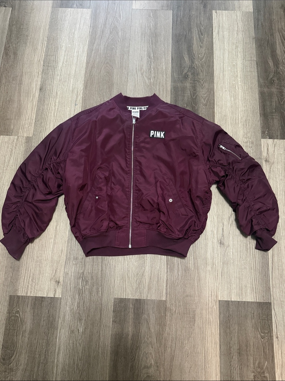 PINK Victoria's Secret Maroon Bomber Jacket